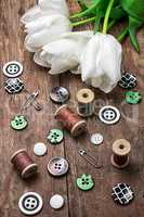 thread and buttons