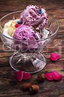 fruit ice cream in  bowl