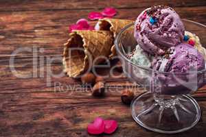 fruit ice cream in  bowl