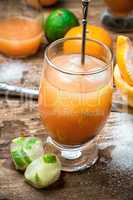 glasses fresh orange juice