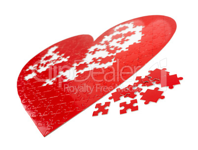 Red heart puzzles