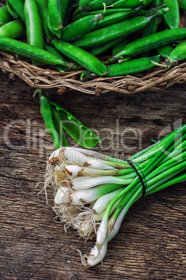 leek and pea pods