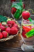 glass of refreshing strawberry cocktail