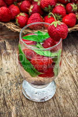 glass of refreshing strawberry cocktail
