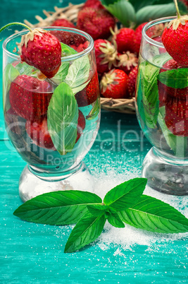 glass of refreshing strawberry cocktail