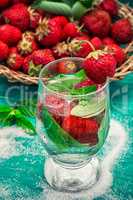 glass of refreshing strawberry cocktail