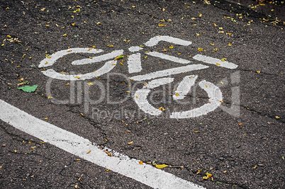 Old bike path in the autumn park