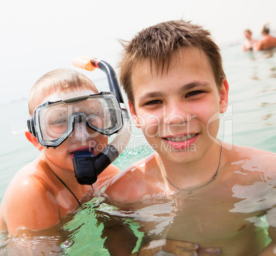 Two boys on a beach