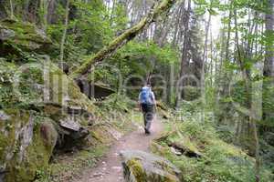 Wanderer bei Umhausen, Ötztal