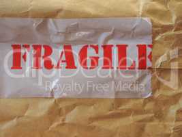 Fragile label on packet