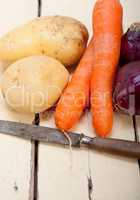 basic vegetable ingredients carrot potato onion