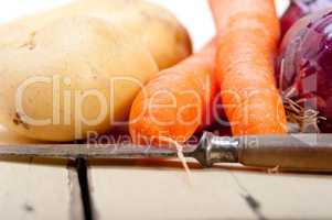 basic vegetable ingredients carrot potato onion