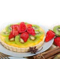 kiwi and strawberry pie tart