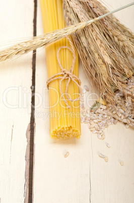 organic Raw italian pasta and durum wheat