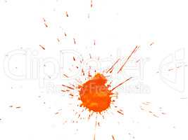 Orange  watercolor stain on a white background