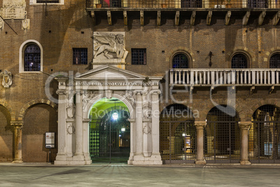 Nigtview of Piazza dei Signori in Verona