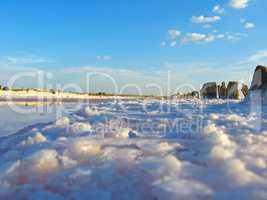 salt in the salty sea in Sivash