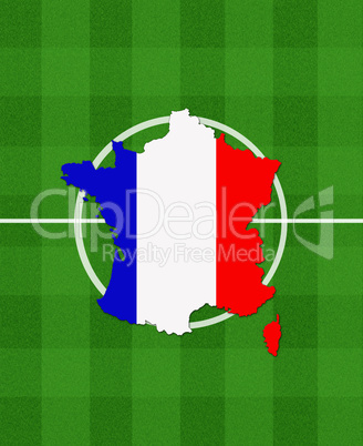 map of France on football field