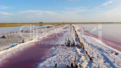 landscape with salty sea in Sivash