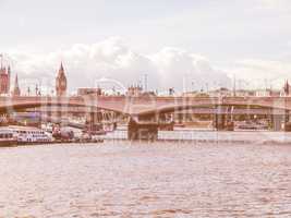 River Thames in London vintage