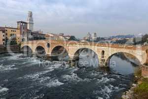 Ponte Pietra in the old town of Verona