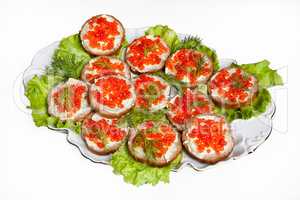 Sandwiches With Red Caviar