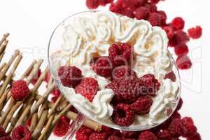 Whipped Cream And Raspberries
