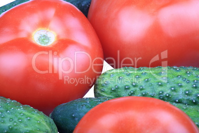 cucumber and  tomato