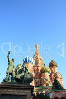 blessed basil cathedral and Statue of Minin and Pozharsky