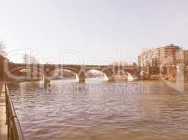 River Po, Turin, Italy vintage