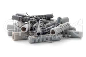 Grey plastic dowels