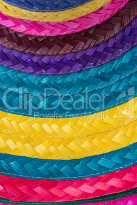 Colorful background of woven straw