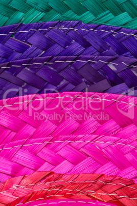 Colorful background of woven straw