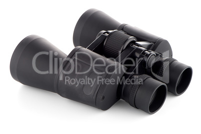 Black binoculars isolated
