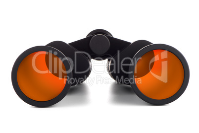 Black binoculars isolated