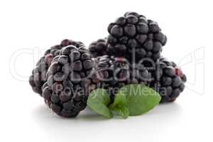 Blackberries with leaves