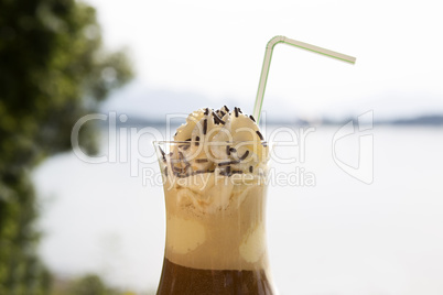 Iced coffee in summertime