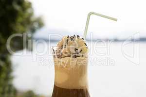 Iced coffee in summertime
