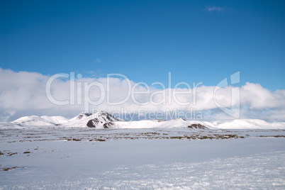 Winter mountain landscape, North Iceland