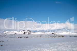 Winter mountain landscape, North Iceland