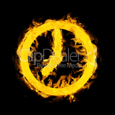 Composite image of clock on fire