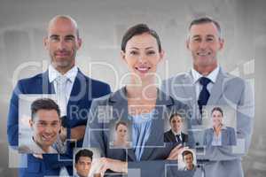 Composite image of business colleagues smiling at camera