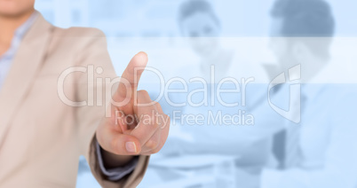 Composite image of businesswoman pointing Composite image of businesswoman pointing
