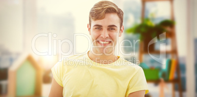 Composite image of smiling casual business man