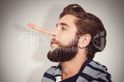 Composite image of close-up of thoughtful hipster looking away