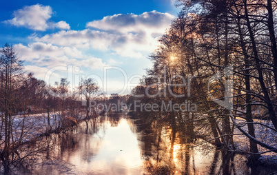 winter landscape with color look