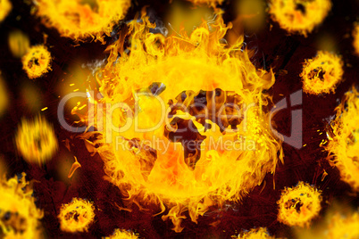 Composite image of circle on fire