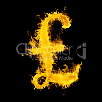 Composite image of british pound on fire