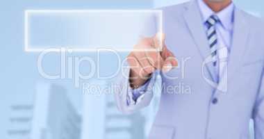 Composite image of  businessman touching invisible screen