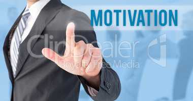 Motivation against blue background